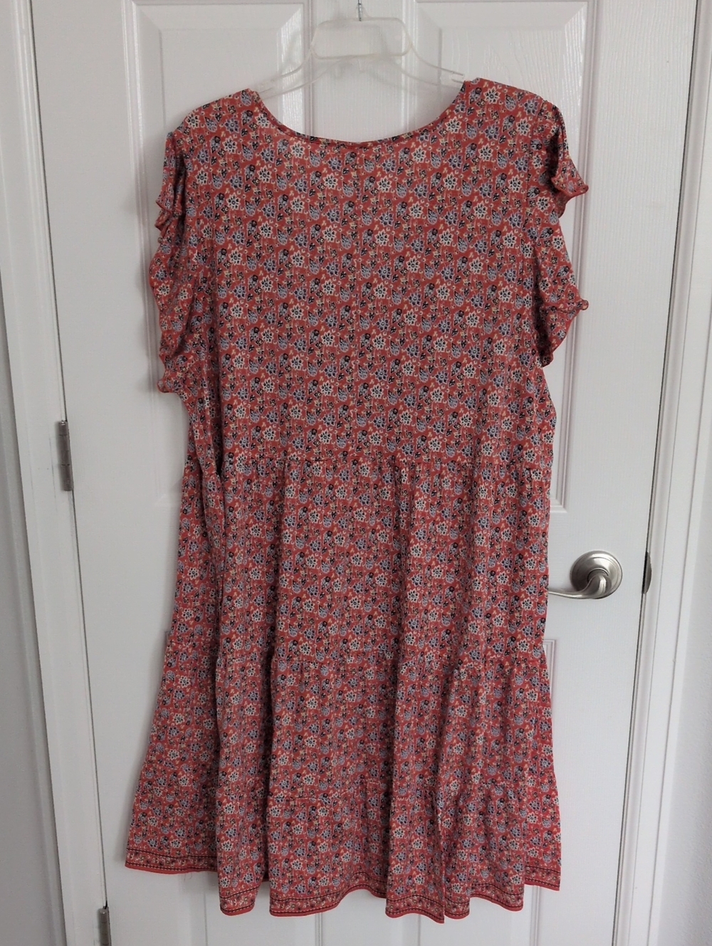 Max Studio Coral Floral Tiered Dress - Picture 6 of 6